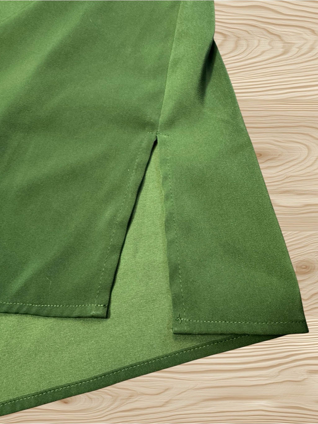Susan Graver Stretch Peachskin Button-Front Green Shirt Size Xl — image 3 of 8